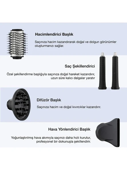 Fakir Airwave 5 In 1 Saç Şekillendirme Seti Silver - Resim 2