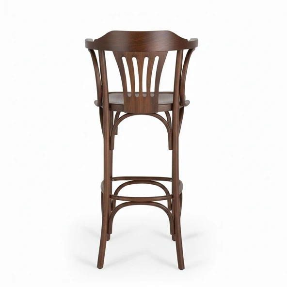 Thonet Kolçaklı Ahşap Bar Sandalyesi - Resim 11
