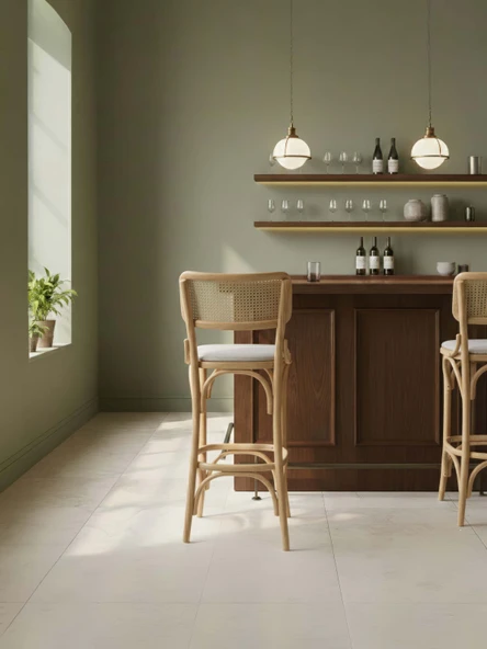 Sofa Hazeranlı Ahşap Bar Sandalyesi - Resim 2