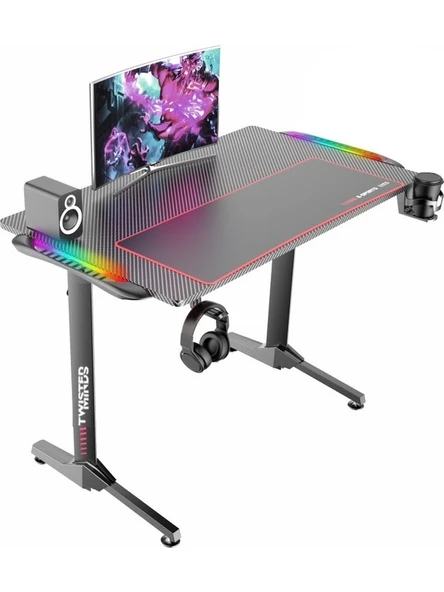 Twisted Minds T-Desıgn TM-T-1060-RGB Karbon Fiber E-Spor Oyuncu Masası ürün görseli 1
