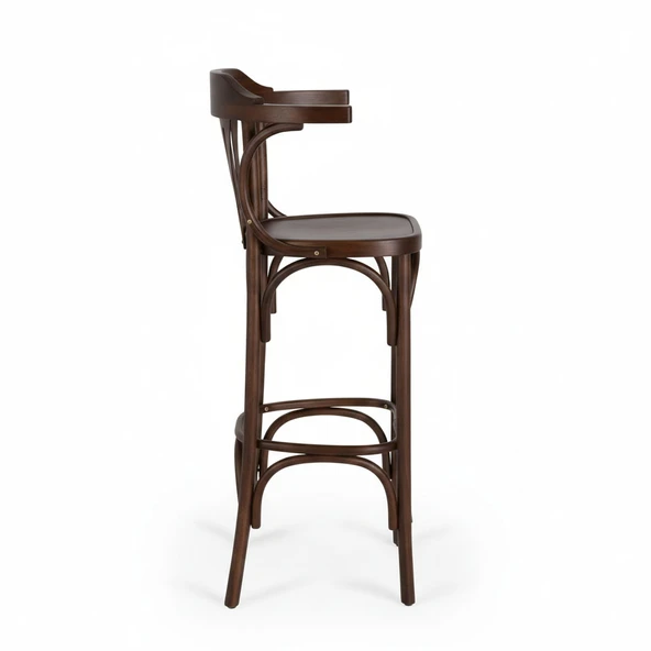 Thonet Kolçaklı Ahşap Bar Sandalyesi - Resim 10