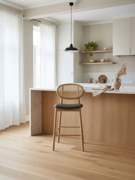 Oslo Hazeranlı Ahşap Bar Sandalyesi - Resim 10
