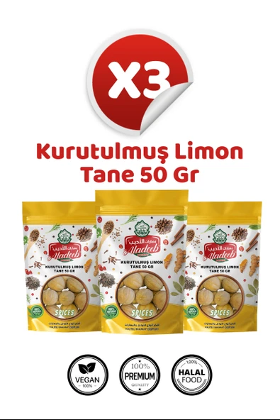 Kurutulmuş Limon Tane 3 X 50 gr ( 3'lü Paket ) C Vitamini Katkısız Organik ürün görseli 1