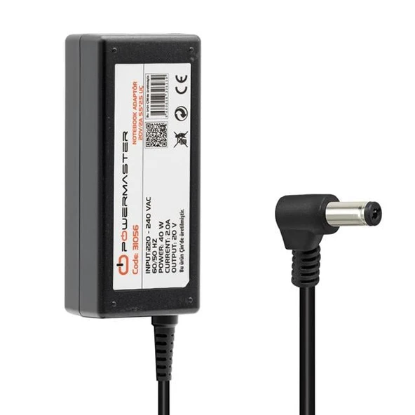 Powermaster PM-31056 20 Volt - 2 Amper 5.5*2.5 Mm Uçlu Adaptör (Lenovo Ibm Notebook) ürün görseli 1