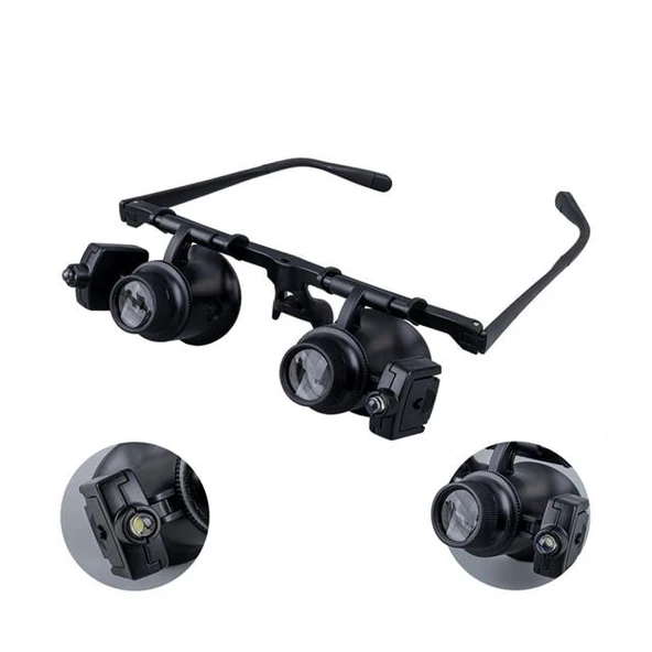 PowerMaster PM-23691 24X Profesyonel Tamirci Kuyumcu Büyüteç Gözlüğü Çift Aydınlatma Ledli (Analog Gözlük) ürün görseli 1