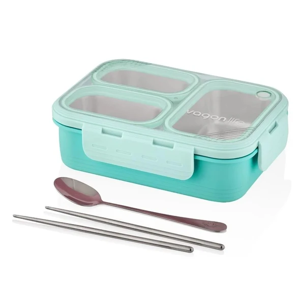 Vagon Çelik Beslenme Kutusu Lunch Box Paslanmaz 620 Ml Mavi Xc-7097 ürün görseli 1