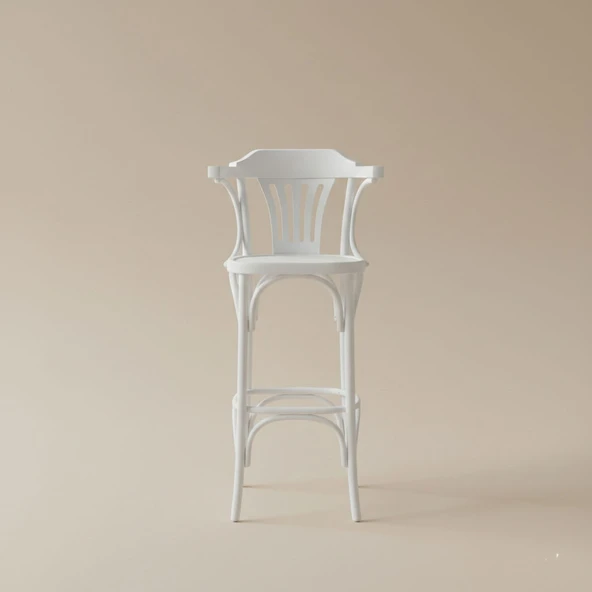 Thonet Kolçaklı Ahşap Bar Sandalyesi - Resim 5