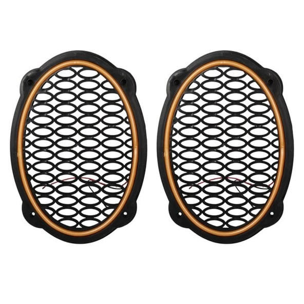 Poke PK-5052 Oval Hoparlör Kapağı Turuncu LED Sabit (2'li Paket) ürün görseli 1