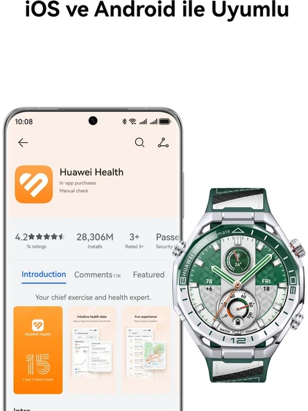 Huawei Watch Ultimate 2 Yeşil Akıllı Saat - Resim 4