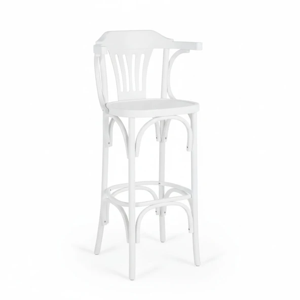 Thonet Kolçaklı Ahşap Bar Sandalyesi - Resim 6