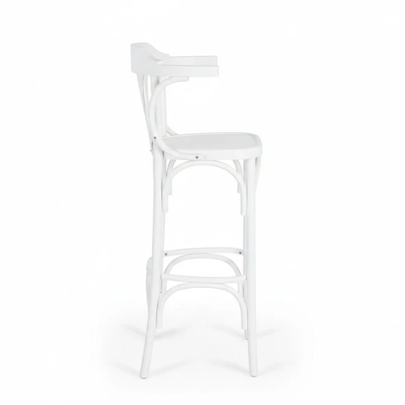 Thonet Kolçaklı Ahşap Bar Sandalyesi - Resim 4