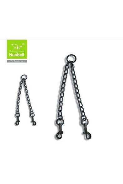Nunbell Köpek Gezdirme İkili Zincir 3,5 CM ürün görseli 1