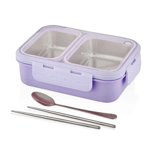 Vagon Çelik Beslenme Kutusu Lunch Box Paslanmaz 700 Ml Mor Xc-7096 ürün görseli 1