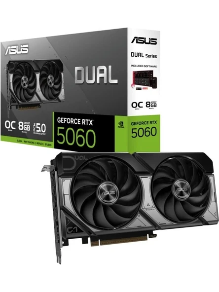 ASUS Dual GeForce RTX 5060 OC 8G DUAL RTX5060 8GB GDDR7 128Bit Ekran Kartı ürün görseli 1