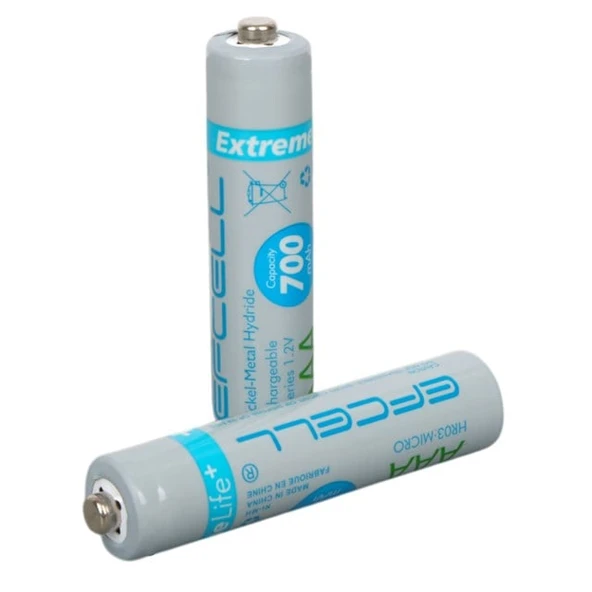 Efcell Extreme Life+ AAA 700mAh 1.2V Şarj Edilebilir Ni-MH Pil (2'li Paket) ürün görseli 1