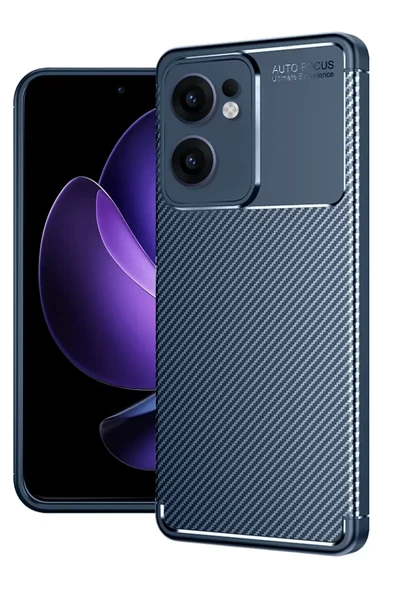 Newface Oppo Reno 13F Kılıf Auto Focus Karbon Kapak - Lacivert ürün görseli 1