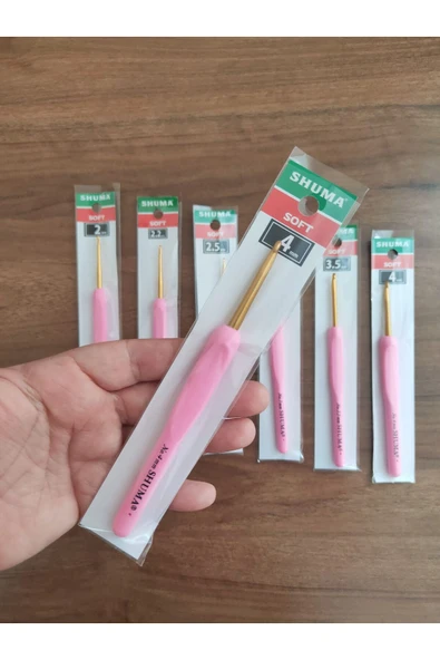 shuma Pembe Yumşak Saplı Silikon Tığ - Resim 4