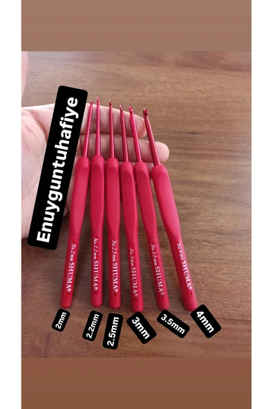 Enuyguntuhafiye Yumuşak Saplı Kırmızı Tığ Seti ( 6 Lı Set ) ürün görseli 1