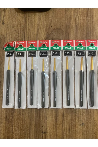 Tulip Etimo 2.00 - 2.2 - 2.50 - 2.75 - 3 - 3.25 - 3.50 - 4 Mm Yumuşak Saplı Yün Tığ - (8 Adet) ürün görseli 1