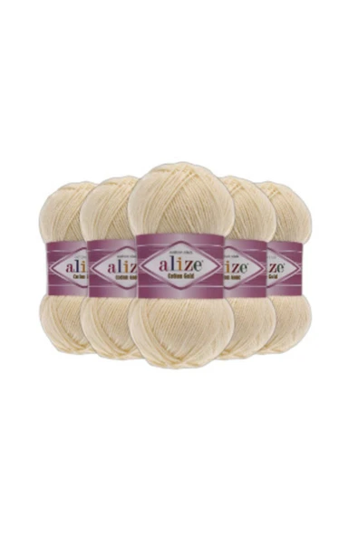 Alize Cotton Gold El Örgü İpliği 5'li Paket Krem 458 ürün görseli 1