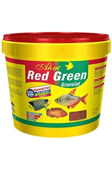 Ahm Red Green Karışık Granulat Ciklet Balığı Yemi Açık 100 gr ürün görseli 1