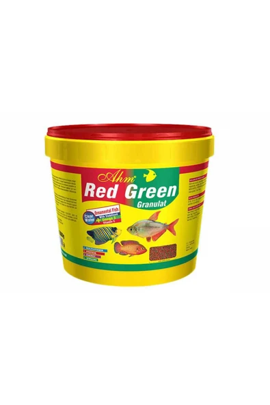 Ahm Red Green Karışık Granulat Ciklet Balığı Yemi Kova 3 Kg ürün görseli 1