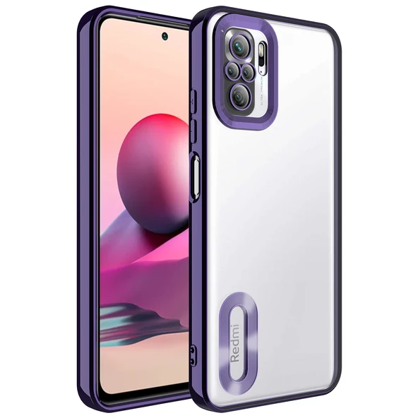 Xiaomi Redmi Note 10S Kılıf Kamera Korumalı Logo Gösteren Zore Omega Kapak ürün görseli 1