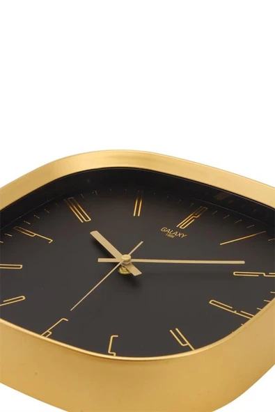 Galaxy Dekoratif Duvar Saati Gold Çerçeve Siyah Kadran Gold Rakamlı 31 Cm. ürün görseli 1