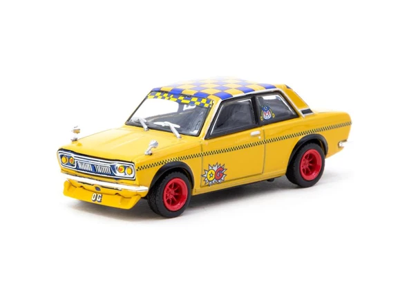 Tarmac Datsun 510 OG Sedan Sarı 1/64 Model Araba ürün görseli 1