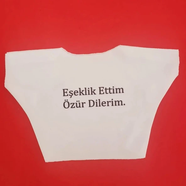 Eşeklik Ettim Yazılı Peluş Oyuncak Tişörtü ürün görseli 1