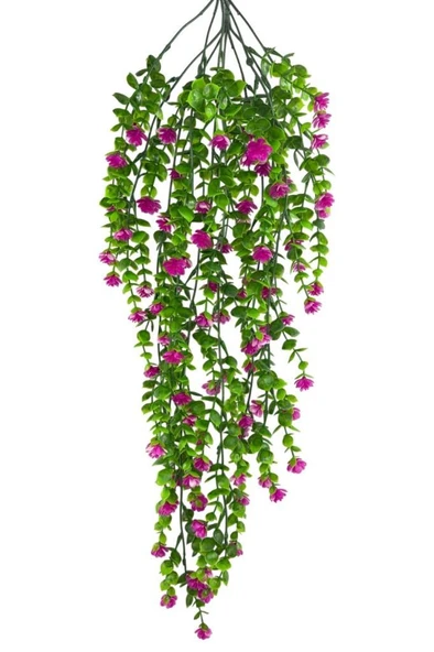 Yapay Çiçek Lila Sarkan Lotus Çiçekli Okaliptus Şimşir Yapay Sarmaşık 5dal 60cm ürün görseli 1