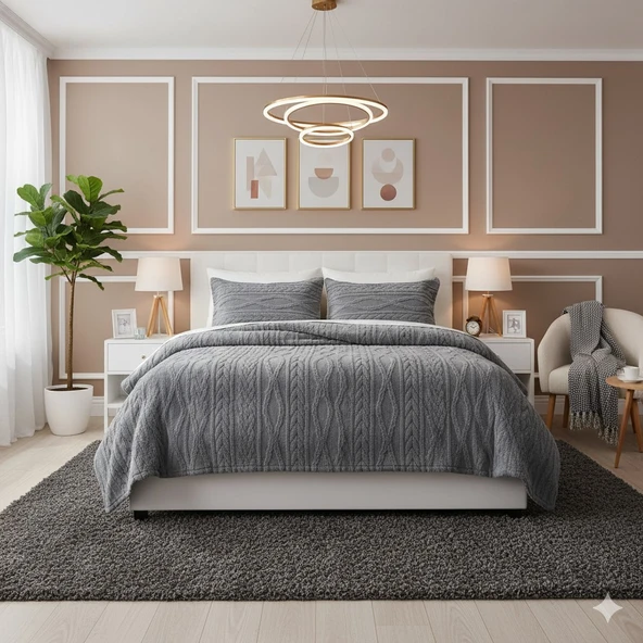 COMFORT YORGAN SETİ ÇİFT KİŞİLİK IVY GRİ ürün görseli 1
