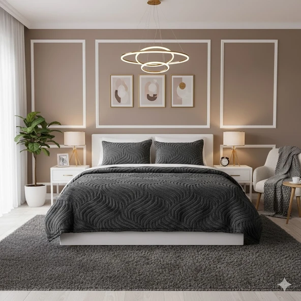 COMFORT YORGAN SETİ ÇİFT KİŞİLİK LUMOS ANTRASİT ürün görseli 1