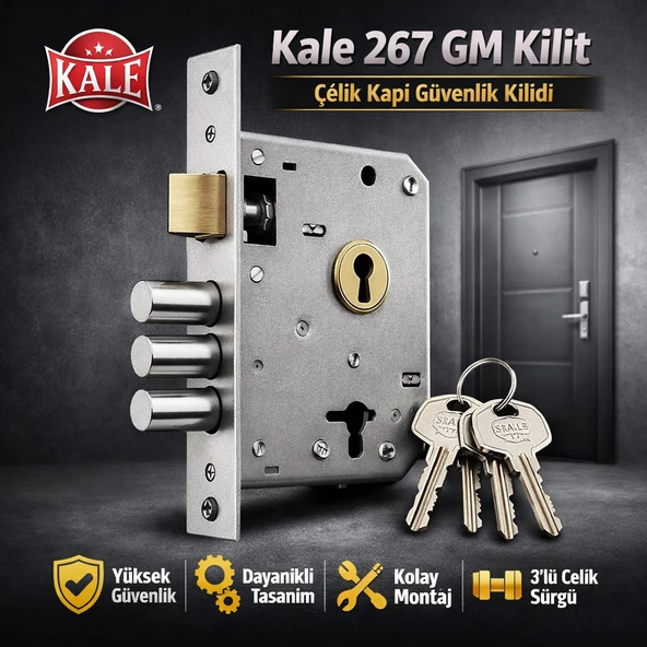 Kale 267 GM Kilit Çelik Kapı İçin Yüksek Güvenlikli Kapı Kilidi ürün görseli 1