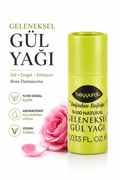 Saf Gül Yağı Geneleneksel Beyyurdu Rosa Damascena Aromaterapi Yağı ürün görseli 1