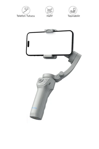 Tripod Gimbal Özellikli Çok Amaçlı Selfie Çubuğu M01 Gri ürün görseli 1