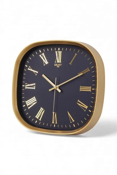 Galaxy Dekoratif Duvar Saati Gold Çerçeve Lacivert Kadran Gold Rakamlı 31 Cm. ürün görseli 1