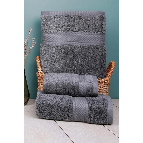 TERRA BUKLE BORDÜRLÜ 2'Lİ SET GRİ 33X33