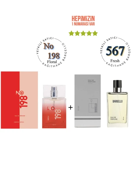 No: 198 + 567 Kadın / Erkek Parfüm Edp 50 ml Floral / Fresh - Mnms198567 ürün görseli 1