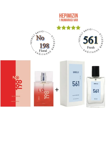 No: 198 + 561 Kadın / Erkek Parfüm Edp 50 ml Floral / Fresh - Mnms198561 ürün görseli 1