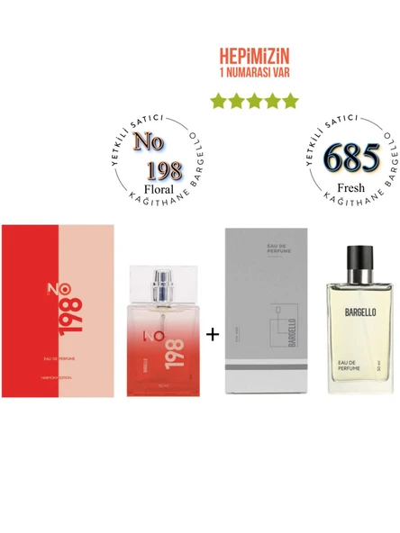 No: 198 + 685 Kadın / Erkek Parfüm Edp 50 ml Floral / Fresh - Mnms198685 ürün görseli 1