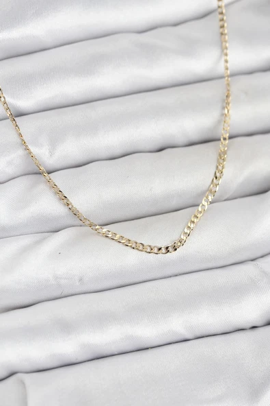 CM 14K Gold Renk Pirinç Zincir Model Kadın Kolye ürün görseli 1