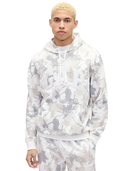 Gap 821645 Kamuflaj Logo Erkek Kapüşonlu Sweatshirt ürün görseli 1