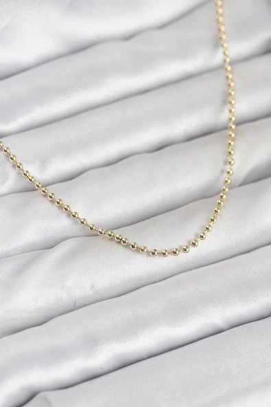 CM 14K Gold Renk Top Zincirli Model 60 cm Kadın Kolye ürün görseli 1