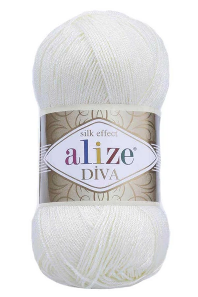 Alize ALİZE DİVA -1055 BEYAZ - 1 PAKET FİYATIDIR MİKROFİBER AKRİLİK ürün görseli 1