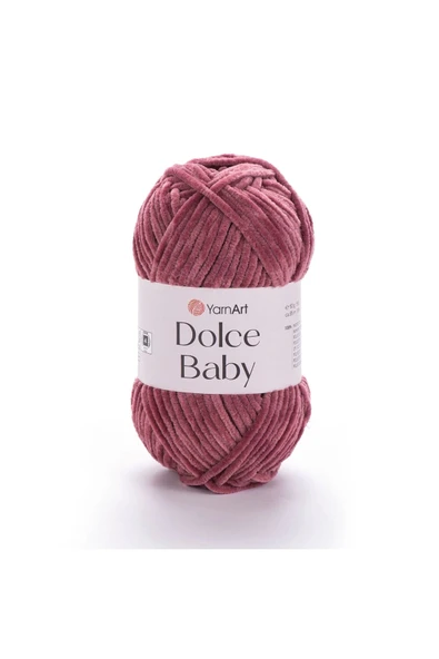 Yarnart Dolce Baby - Kadife, Bebek El Örgü Ipi Gül Kurusu-751 ürün görseli 1