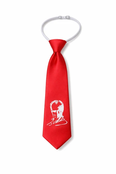 Çocuk Kırmızı Atatürk İmzalı Lastikli Kravat Ayarlanabilir Unisex ürün görseli 1
