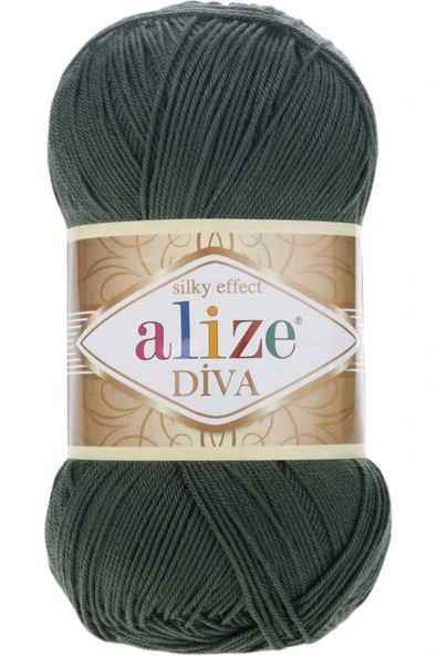 Alize Diva Merserize El Örgü Ipi Renk Kodu:131-haki ürün görseli 1