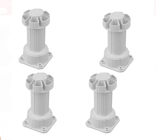 Ayarlı Beyaz Baza Ayağı Beyaz 10/15 Cm 4 Adet ürün görseli 1