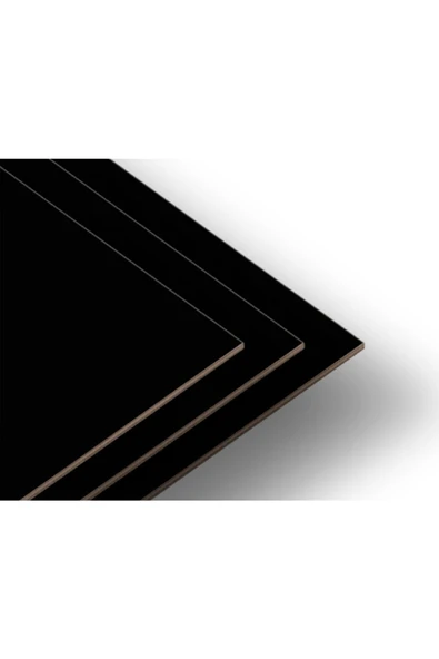 iAhşap (EBAT 10X20 CM-KALINLIK 8 MM-1 ADET) Siyah Laminat Kaplı Mdf Tabaka Plaka ürün görseli 1